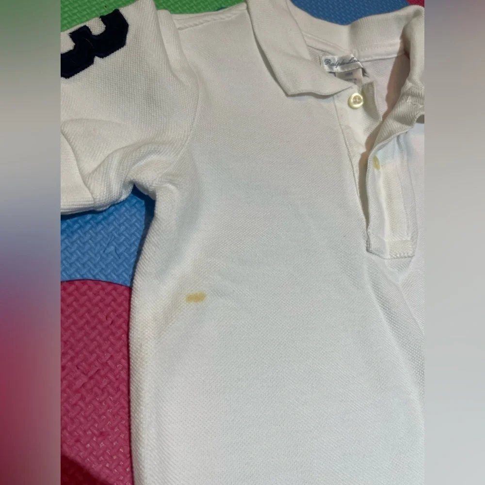 Ralph Lauren Kids Polo Shirt - White with Navy Accents